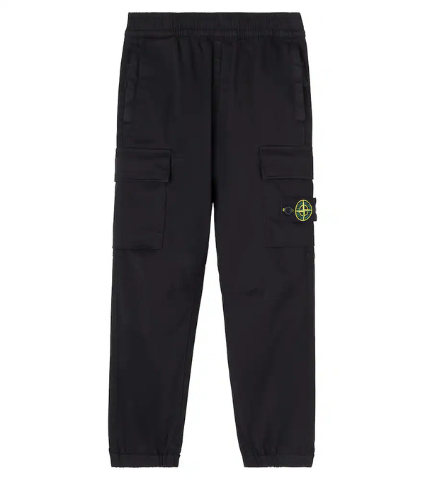  Stone Island Junior Stone Island Junior Compass Cotton-blend Cargo Pants 