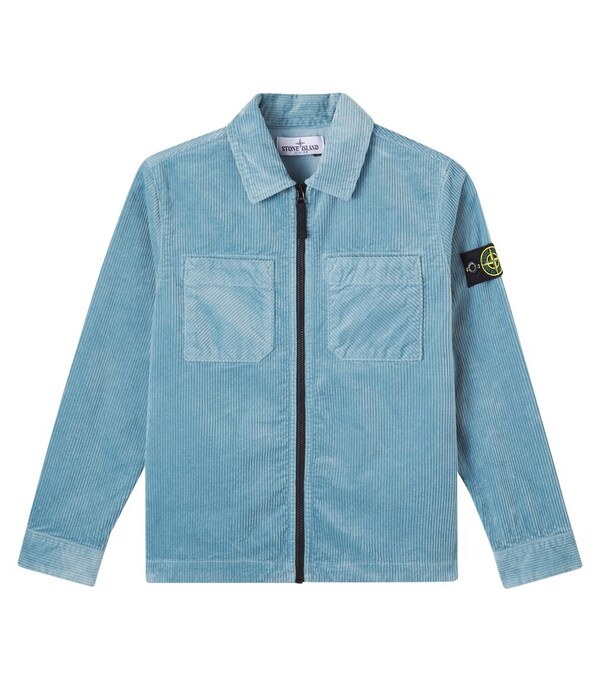  Stone Island Junior Stone Island Junior Compass Cotton-blend Corduroy Overshirt 