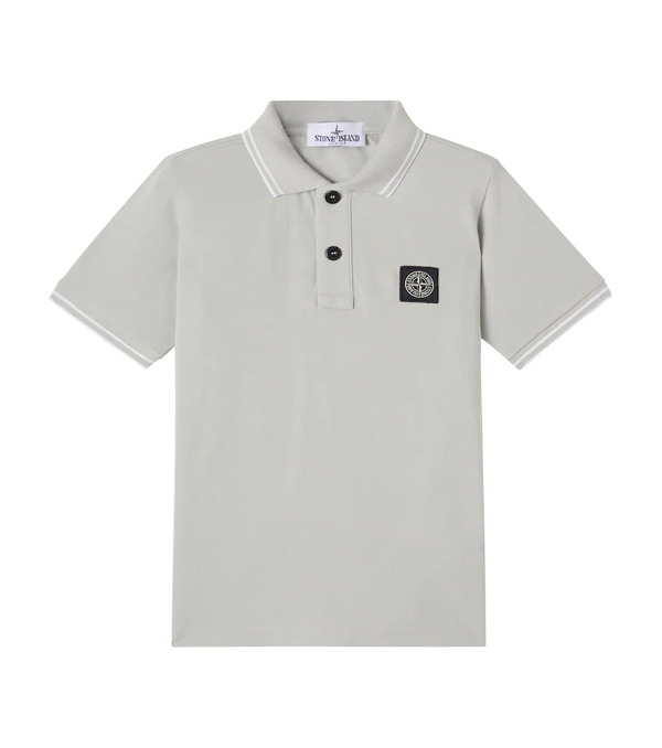  Stone Island Junior Stone Island Junior Compass Cotton-blend Polo Shirt 