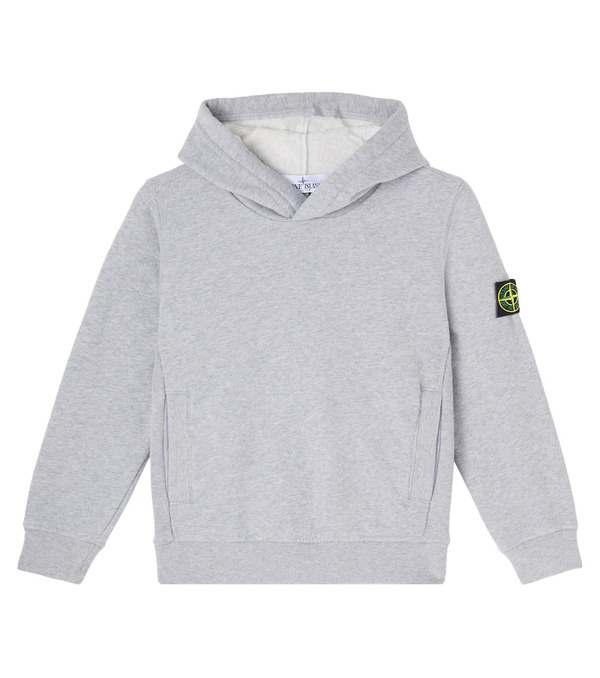 Stone Island Junior Stone Island Junior Compass Cotton Fleece Hoodie 