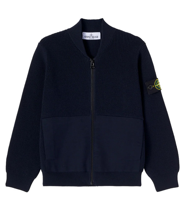  Stone Island Junior Stone Island Junior Compass Cotton Zip-up Sweater 