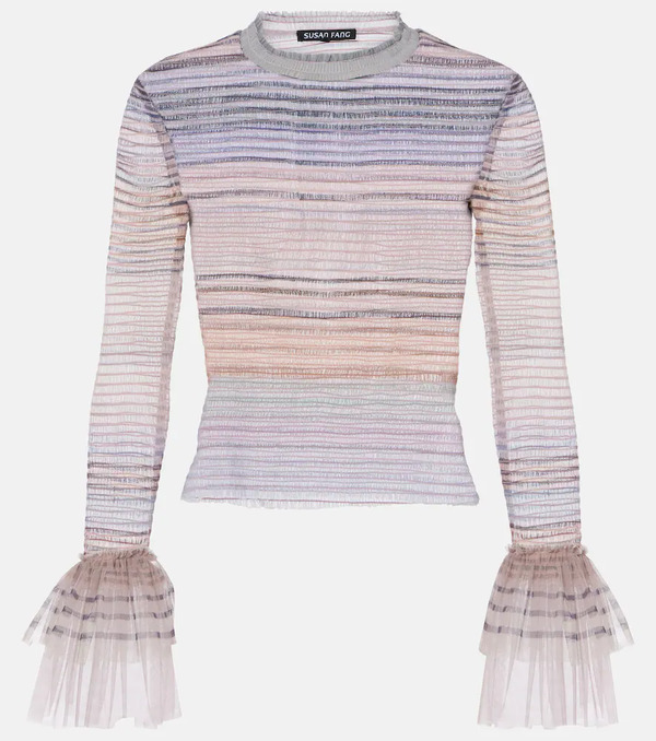  Susan Fang Susan Fang Printed Sheer Tulle Top 