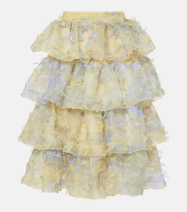  Susan Fang Susan Fang Ruffled Appliquã© Midi Skirt 