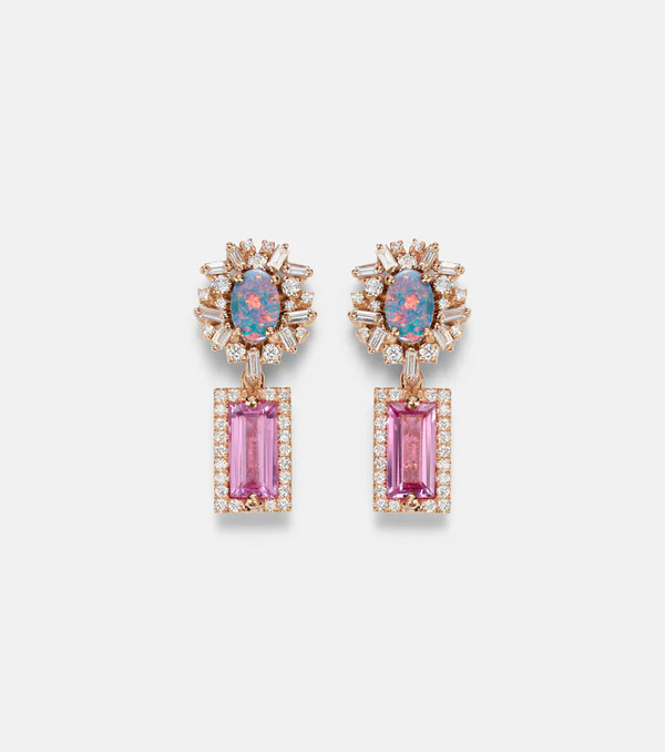  Suzanne Kalan Suzanne Kalan 18kt Rose Gold Drop Earrings With Gemstones 