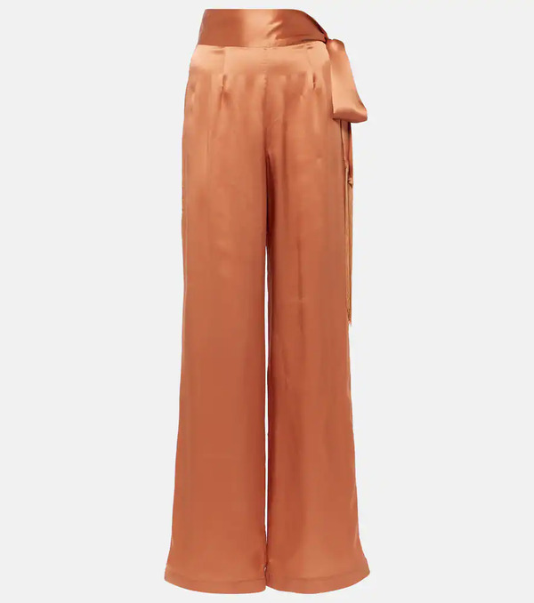  Taller Marmo Taller Marmo Verdi Silk Satin Wide-leg Pants 