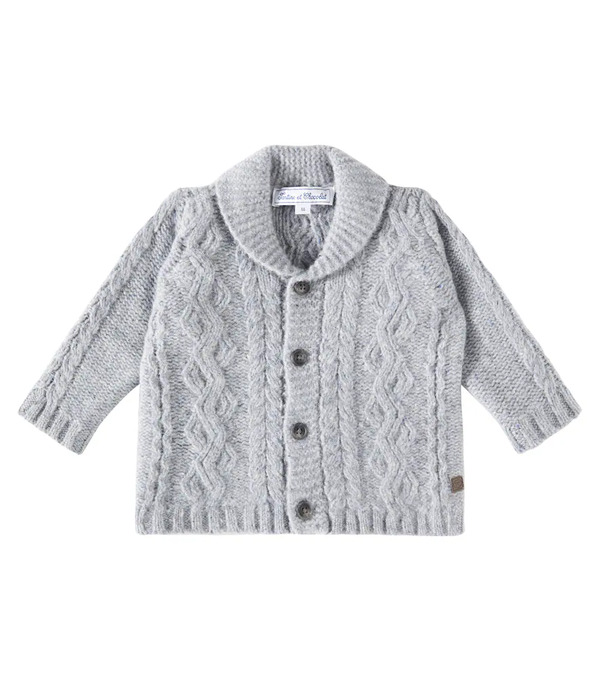  Tartine Et Chocolat Tartine Et Chocolat Cable-knit Wool Cardigan 