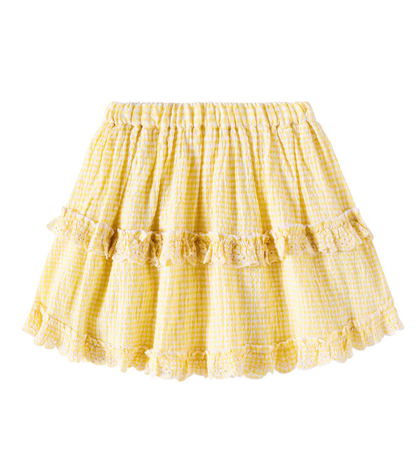  Tartine Et Chocolat Tartine Et Chocolat Gingham Cotton-blend Skirt 