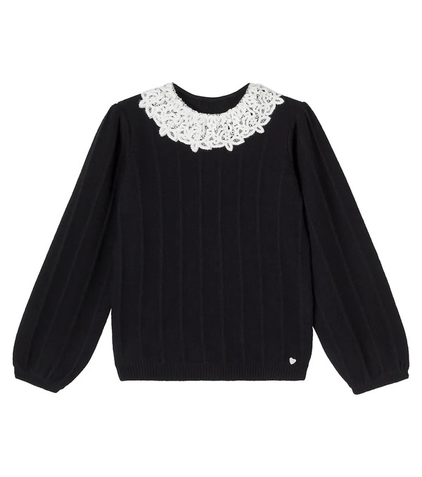  Tartine Et Chocolat Tartine Et Chocolat Lace-trimmed Sweater 