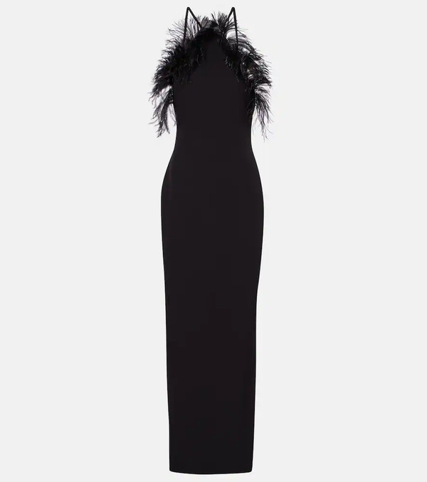  The Attico The Attico Feather-trimmed Gown 