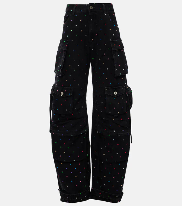  The Attico The Attico Fern Studded High-rise Cargo Jeans 