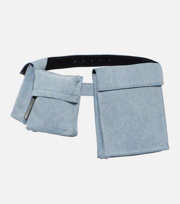  The Attico The Attico Leather-trimmed Denim Belt Bag 