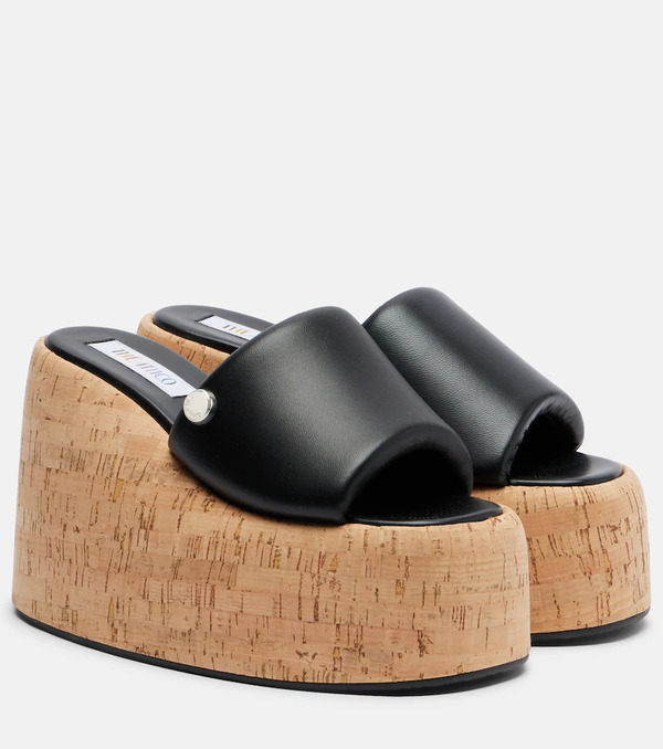  The Attico The Attico Mochi Leather Platform Slides 
