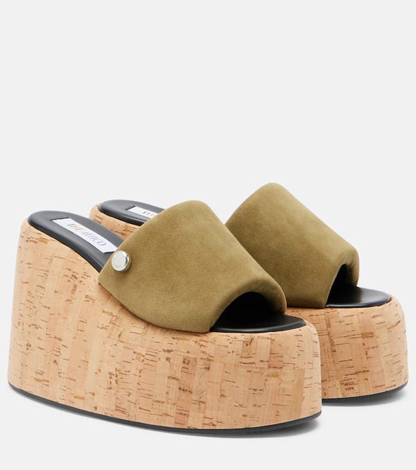  The Attico The Attico Mochi Suede Platform Slides 