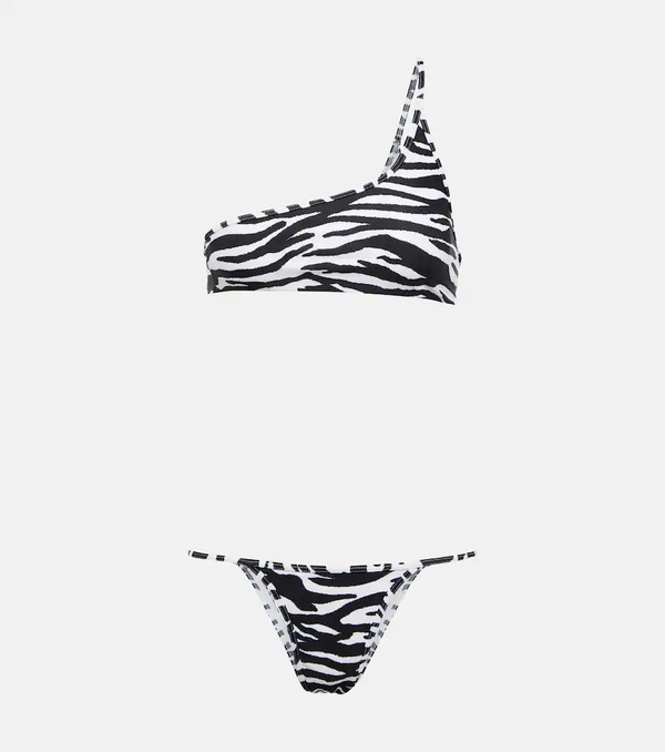  The Attico The Attico Printed One-shoulder Bikini 