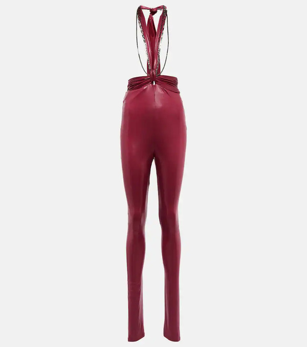 The Attico The Attico Ruby Chain-trimmed Leggings 