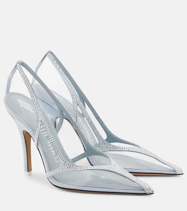  The Attico The Attico Venus Chrome Pvc And Suede Pumps 