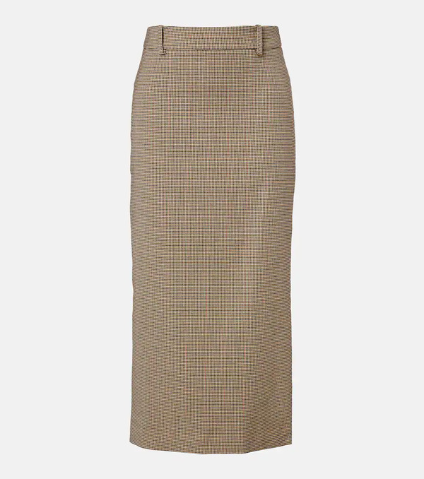  The Frankie Shop The Frankie Shop Alrose Houndstooth Midi Skirt 