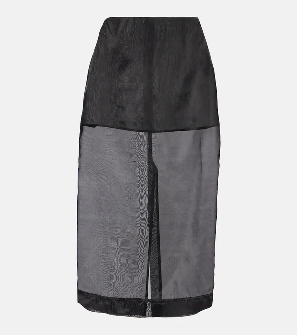  The Frankie Shop The Frankie Shop Peri Silk-blend Midi Skirt 