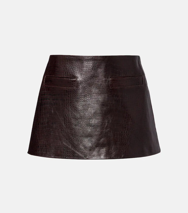  The Frankie Shop The Frankie Shop Rory Croc-effect Leather Miniskirt 
