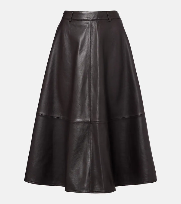  The Frankie Shop The Frankie Shop Savil Leather Midi Skirt 