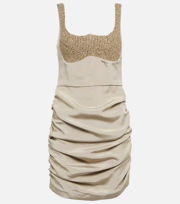  The Mannei The Mannei Almeria Ruched Silk-blend Minidress 