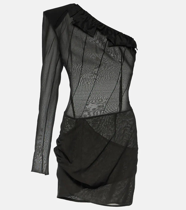  The Mannei The Mannei Sofia One-shoulder Silk-blend Minidress 
