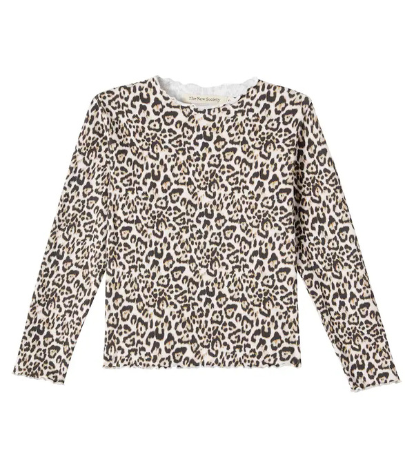  The New Society The New Society Leopard-print Cotton-blend Top 