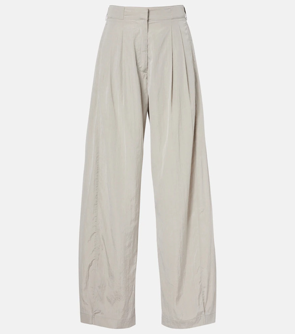  The Row The Row Iver Pleated Silk-blend Straight Pants 