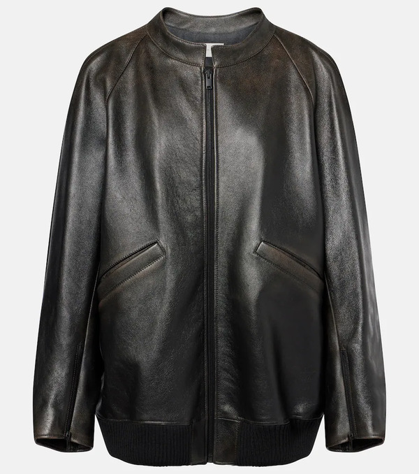  The Row The Row Kengia Leather Bomber Jacket 