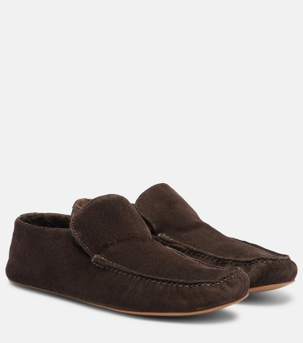  The Row The Row Leo Shearling-lined Suede Loafers 