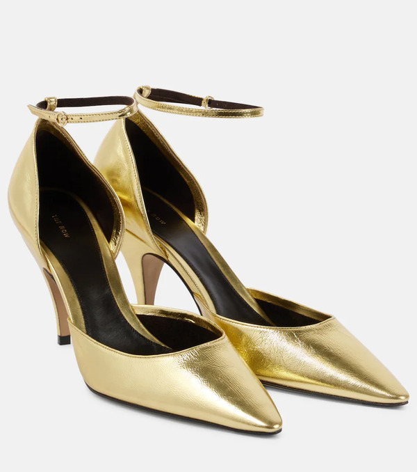  The Row The Row Liisa Metallic Leather Pumps 