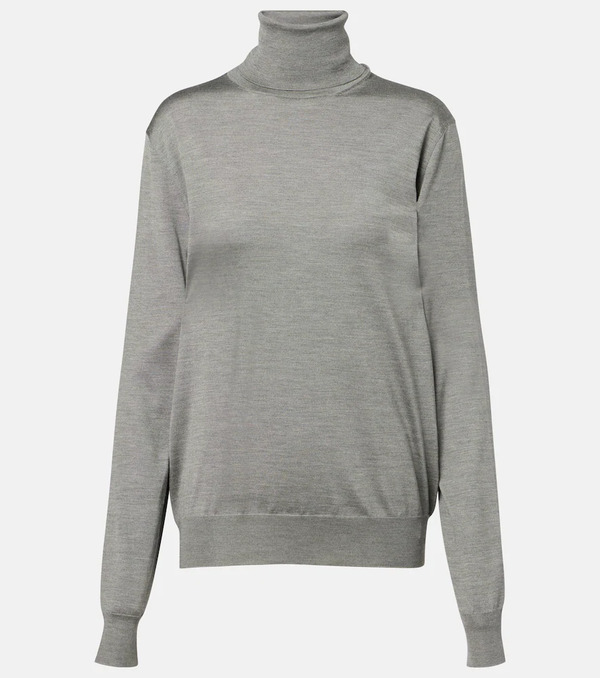  The Row The Row Liwen Silk Turtleneck Top 