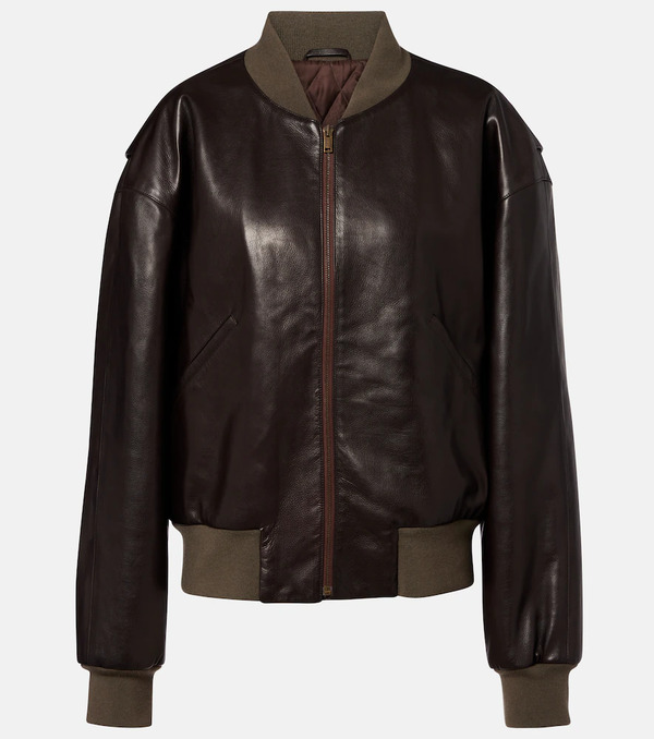  The Row The Row Morisel Leather Bomber Jacket 