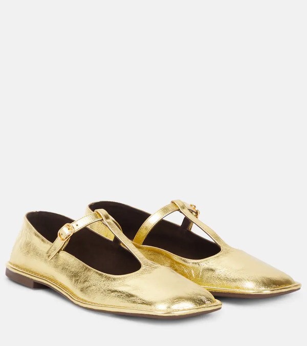  The Row The Row Square T-strap Leather Mary Jane Flats 