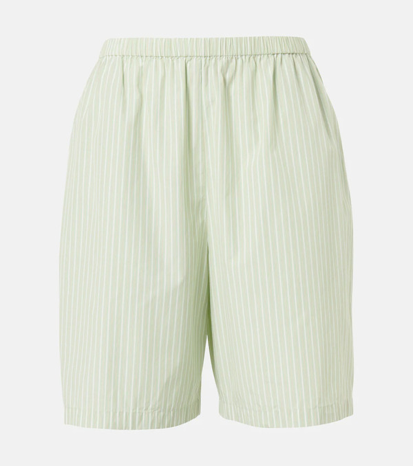  The Row The Row Zinnia Striped Cotton Poplin Bermuda Shorts 