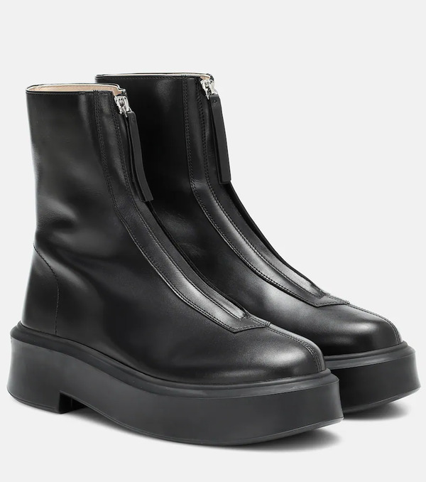  The Row The Row Zipped 1 Leather Ankle Boots 