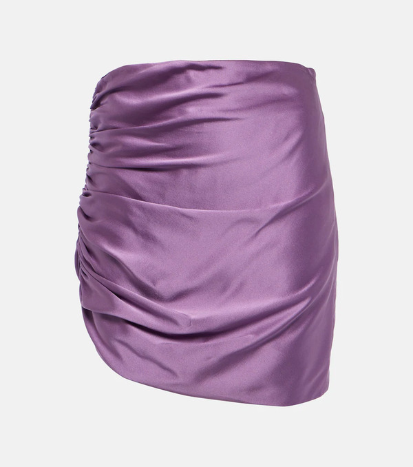  The Sei The Sei Asymmetric Gathered Silk Miniskirt 