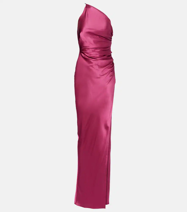  The Sei The Sei Asymmetric Gathered Silk Satin Gown 