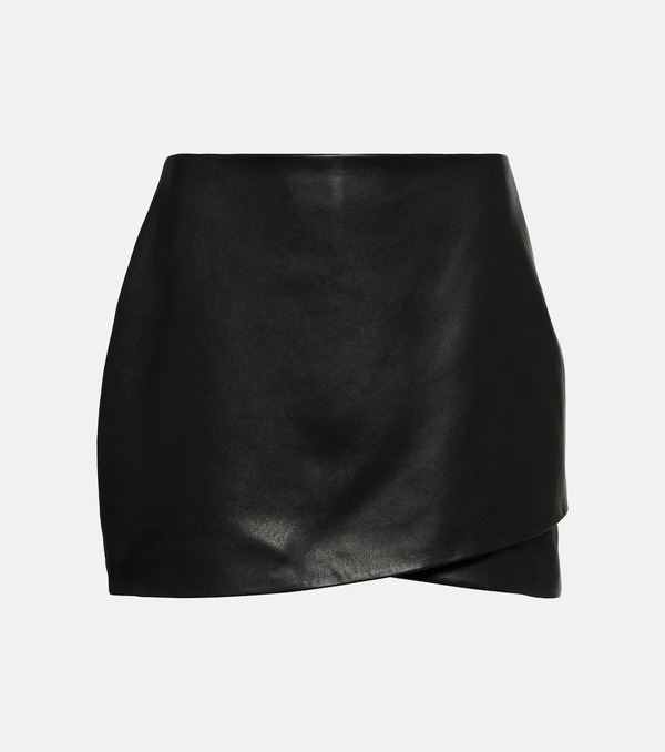  The Sei The Sei Asymmetric Leather Miniskirt 