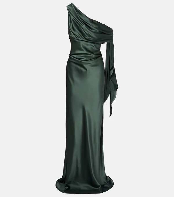  The Sei The Sei Draped Asymmetric Silk Satin Gown 