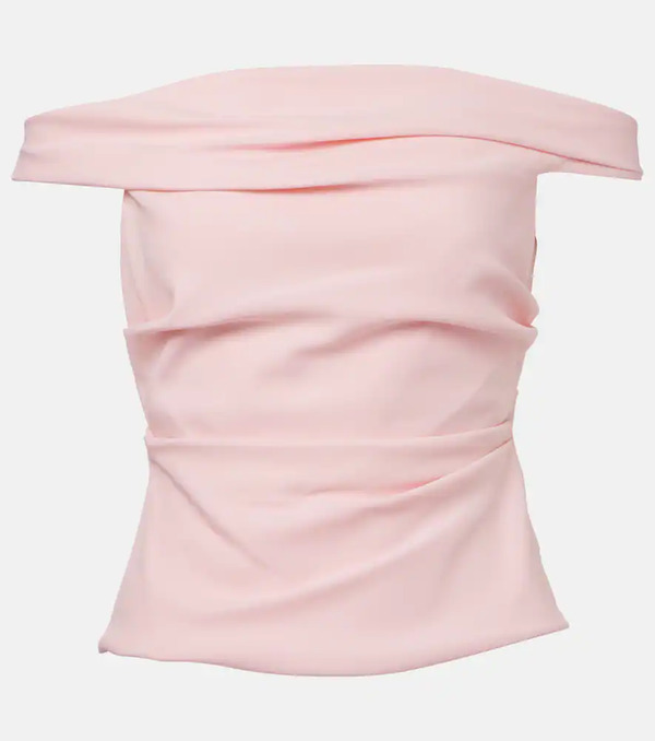  The Sei The Sei Draped Off-shoulder Crãªpe Corset 