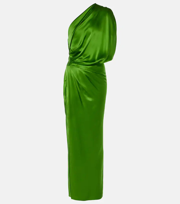  The Sei The Sei Draped One-shoulder Silk Maxi Dress 