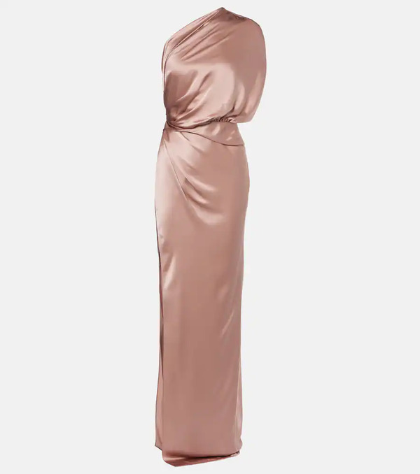  The Sei The Sei Draped One-shoulder Silk Satin Gown 