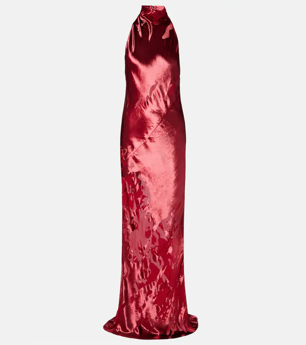  The Sei The Sei Halterneck Open-back Velvet Gown 