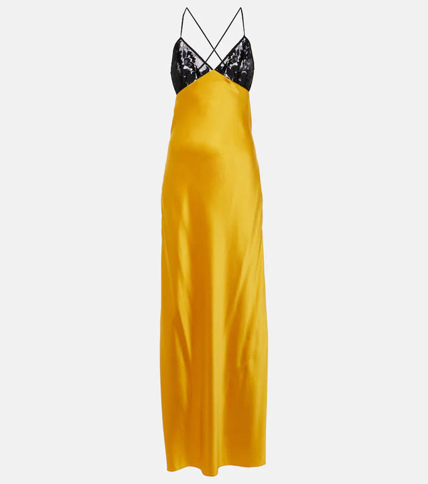  The Sei The Sei Lace-trimmed Silk Satin Gown 