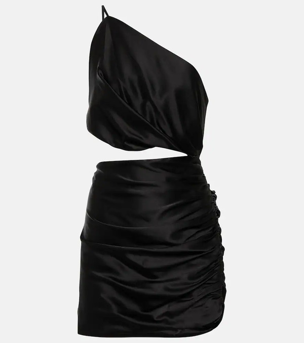  The Sei The Sei One-shoulder Cutout Silk Minidress 