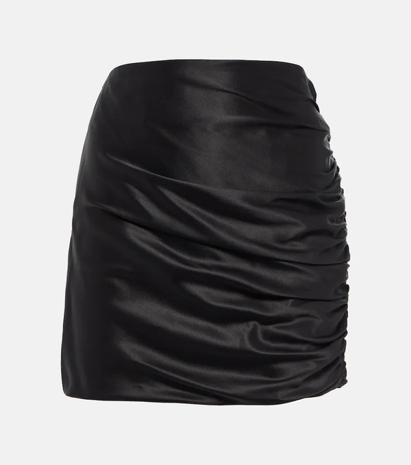  The Sei The Sei Ruched Silk Miniskirt 