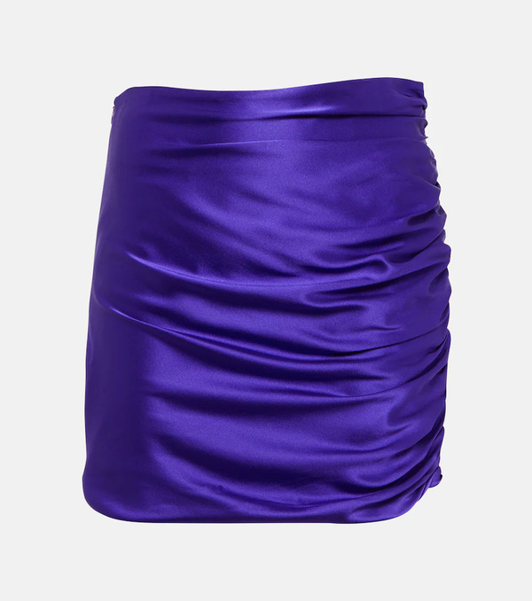  The Sei The Sei Ruched Silk Miniskirt 