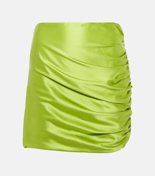  The Sei The Sei Ruched Silk Satin Miniskirt 