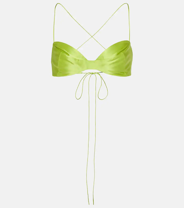  The Sei The Sei Silk Satin Bra Top 